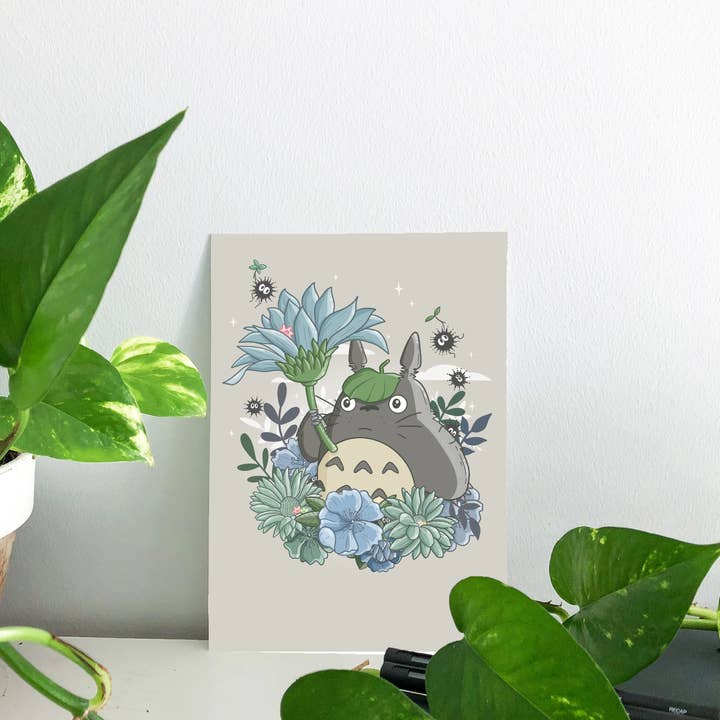 Sarah May Arts - Wholesale Art Print - Forest Spirit Print | Fine Line Anime Floral Art4