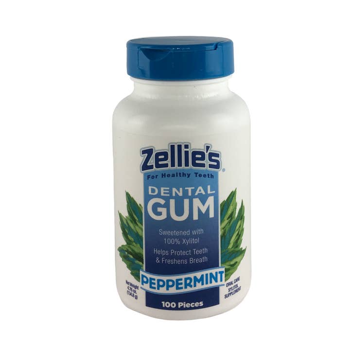Zellie's - Wholesale Chewing Gum - Zellie's Xylitol Dental Gum - Peppermint 100ct Jar