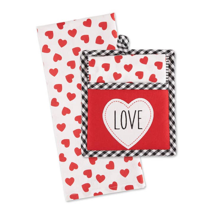 Heart Love Potholder Gift Set for wholesale by Design Imports