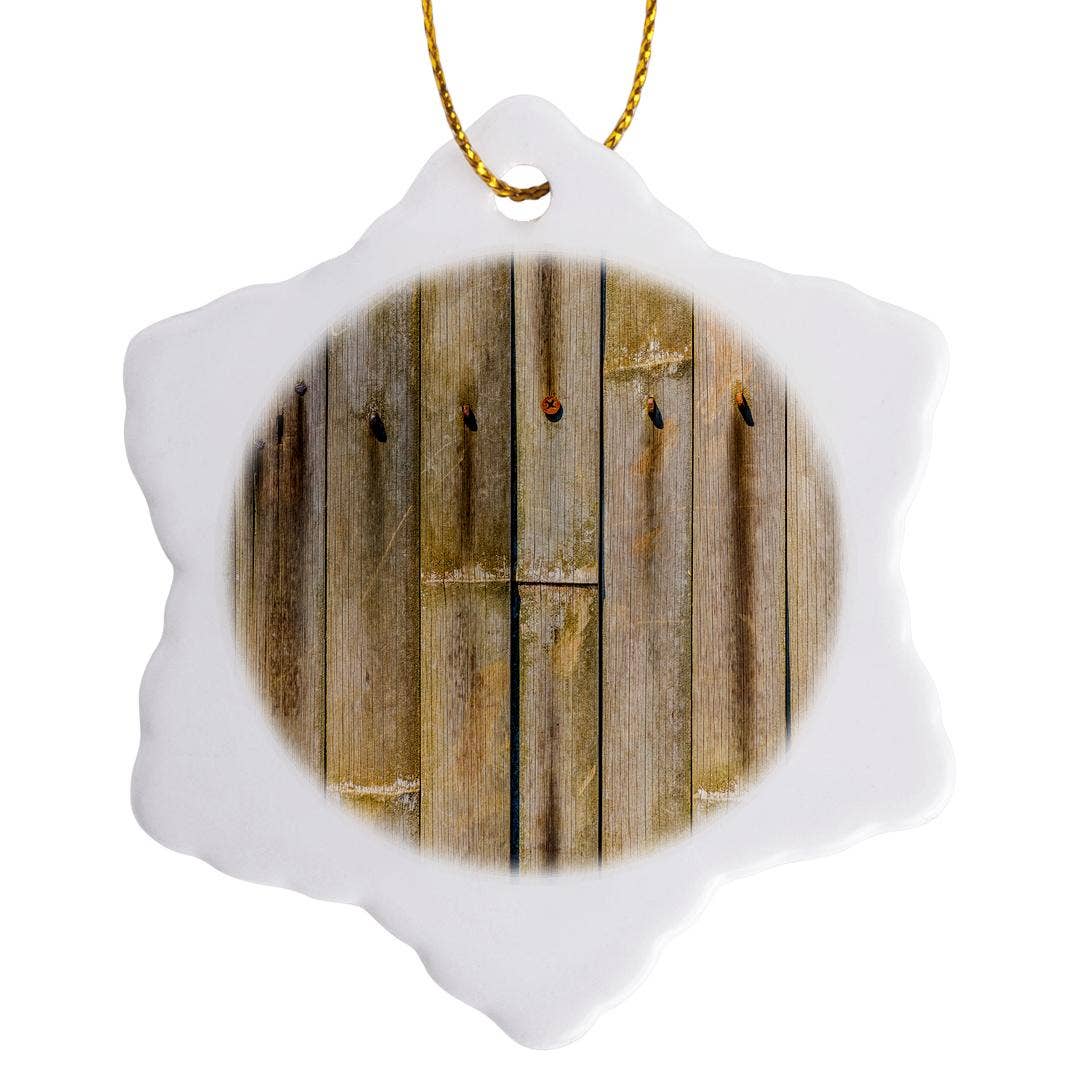 3dRose - Wholesale Ornament - 3dRose, Used, vintage, wooden planks of a bamboo fence, Ornament0