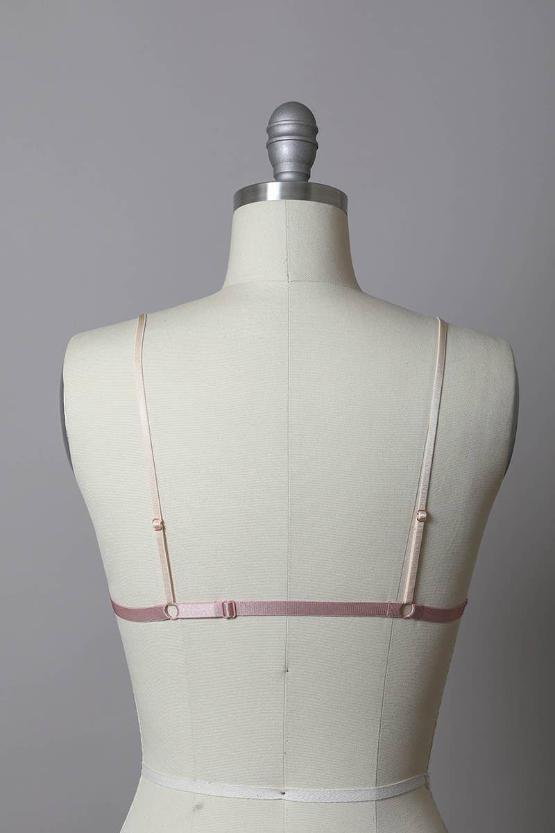 Leto Accessories - Wholesale Bralette - Women's - Daisy Embroidered Mesh Bralette 🌼5