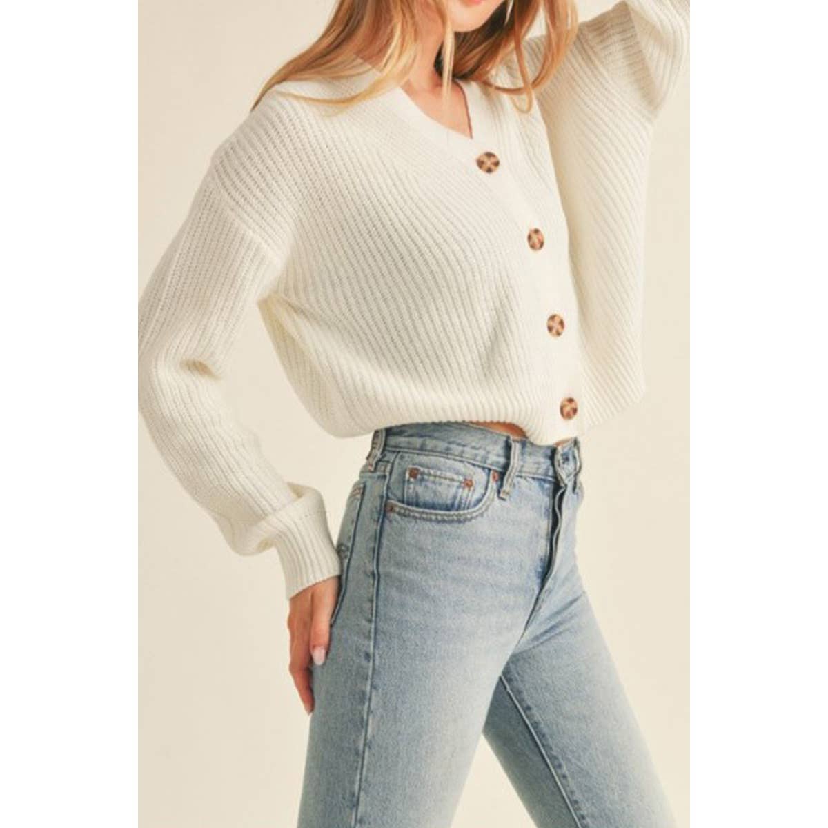 Timeless - Wholesale Cardigan - Women's - V Neck Long Sleeve Crop Cardigan Sweater7