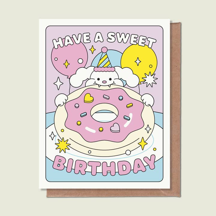 Have A Sweet Birthday Greeting Card for wholesale by Épée Lapin Studio