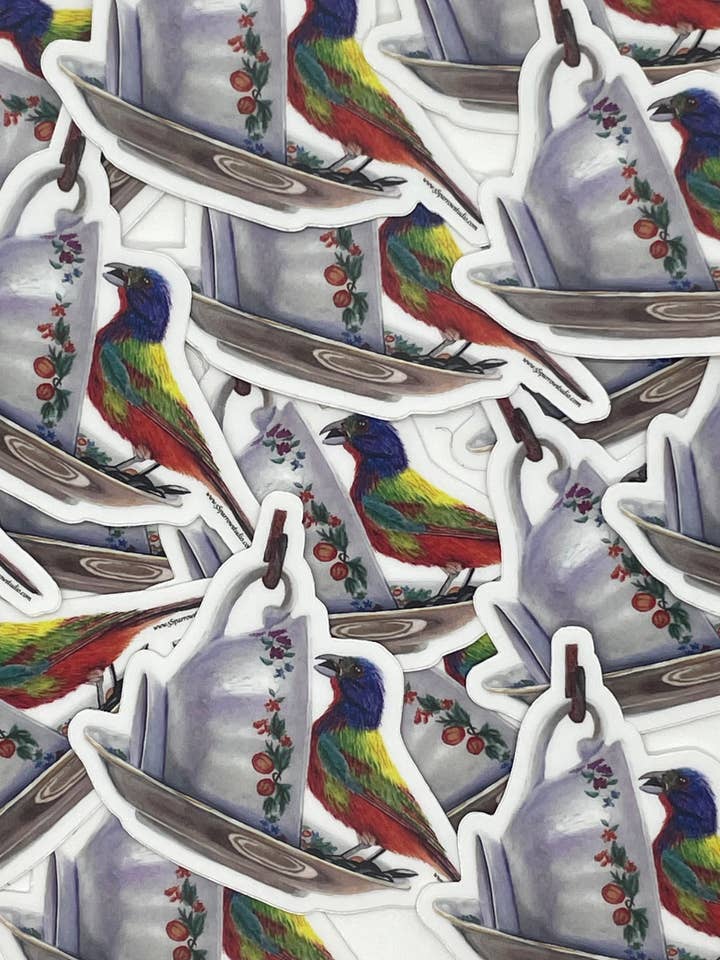 Gekleurde Zanger - Sticker voor wholesale door Bird Art by KB