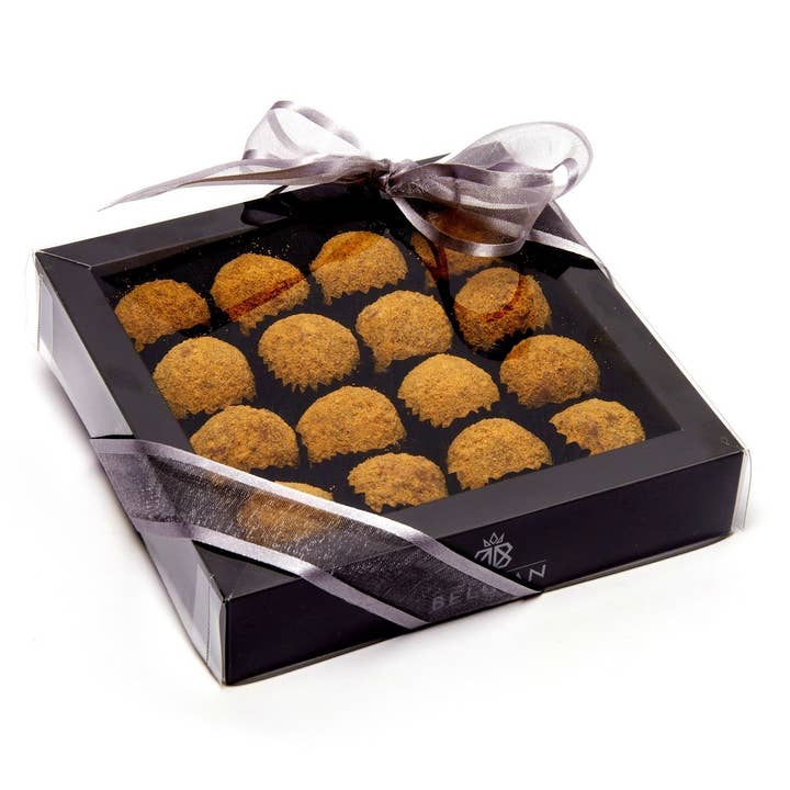 Scatola di tartufi al speculoos 260 g per la vendita all'ingrosso da parte di The Belgian Chocolate Makers