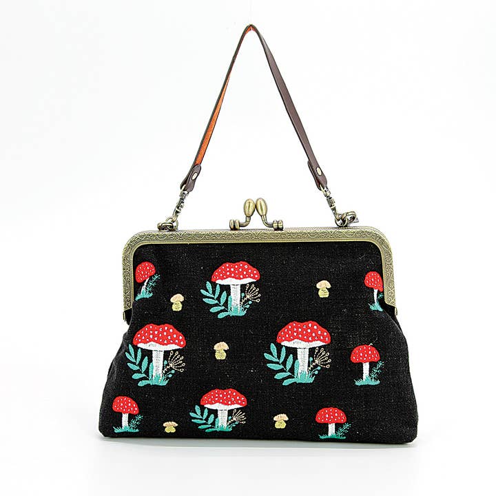 COMECO INC - Wholesale Crossbody Bag - Women's - Mushrooms Kisslock Bag9