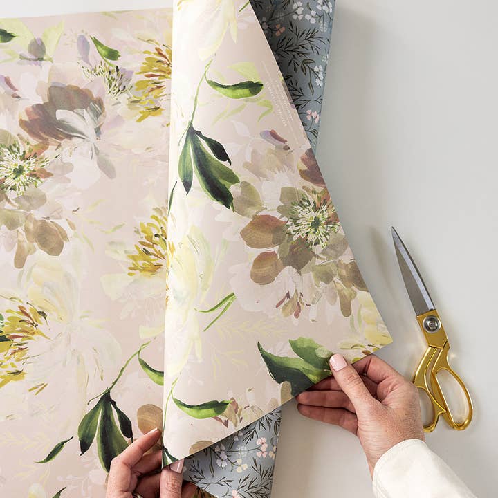 Bespoke Letterpress - Wholesale Flat wrap - Peony Study/Primrose 6pk Gift Wrap3