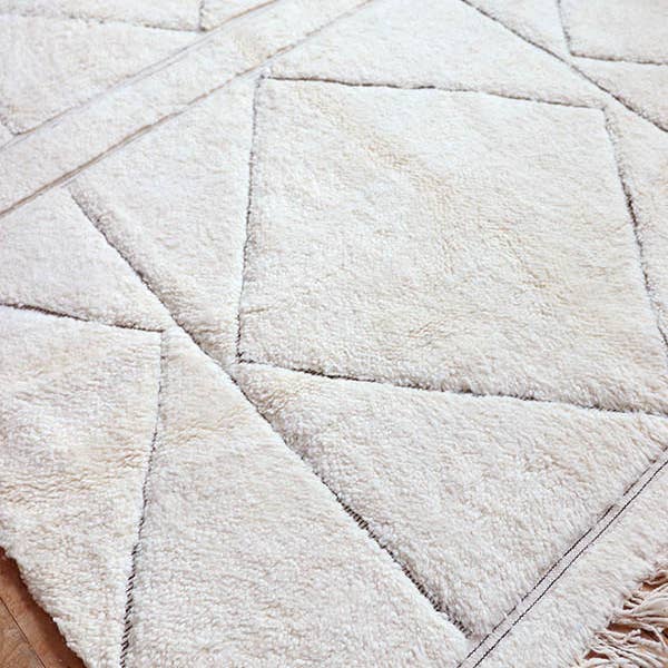 BohoVibeCraft – Tapete por atacado – Tapete marroquino Beni Ourain branco feito à mão4