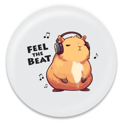 ChattySnaps - Wholesale Lapel Pin/Button - Capybara - Feel the Beat
