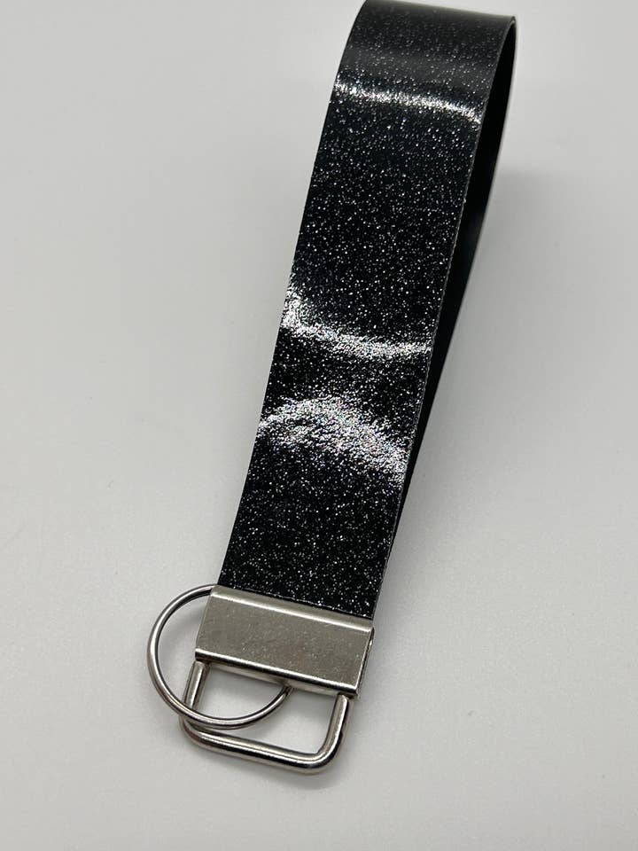 Midnight Patent Glitter Keyfob for wholesale by Sidekick Keychain Supply