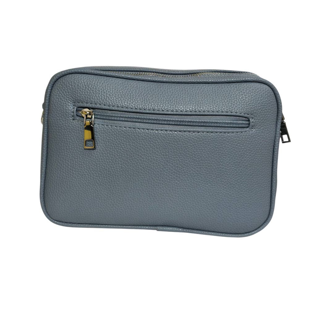 Strathurie – wholesale Crossbody bag – Women's – Faux Leather Two Zipped Camera Bag 7117 Blue2