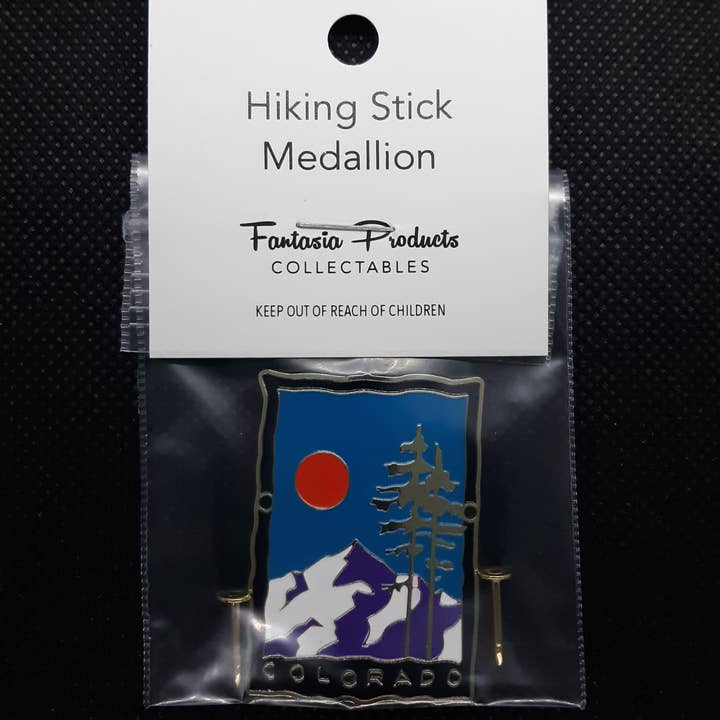 Fantastic Souvenirs, Gifts & Collectibles - Wholesale Lapel Pin/Button - Hiking Stick Medallion - CO Tree Mountain for Colorado1