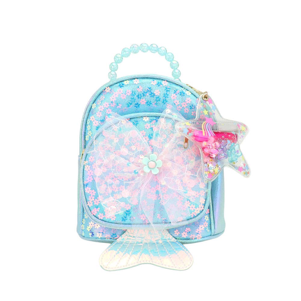 Sensibling Corp. – Engroshandel Rygsæk - Børn – Mini rygsæk med blomster, sløjfe og fiskestjert i palietter7