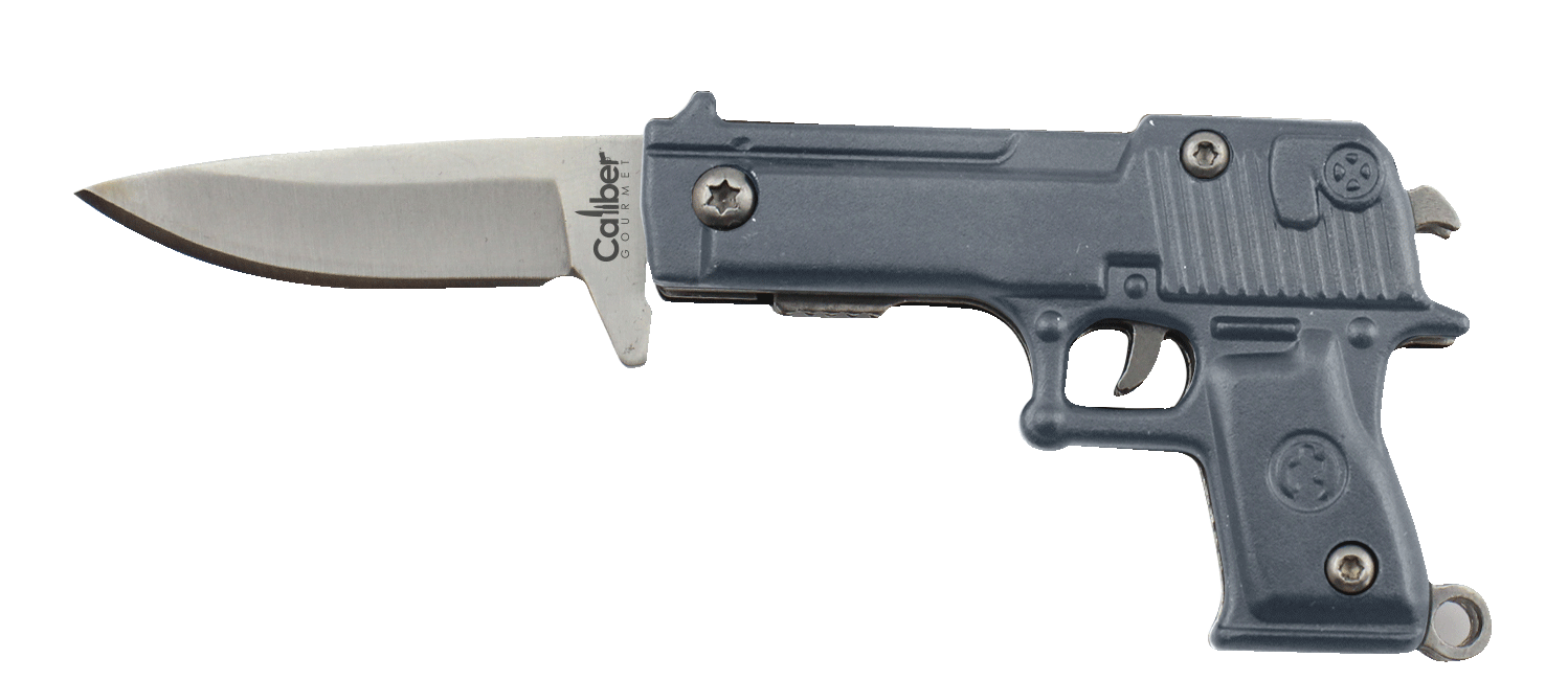 CALIBER GOURMET / CAMPCO - Wholesale Pocket Knife/Holder - Gun Knife Key Chains Display of 121