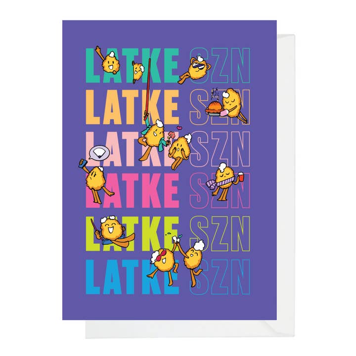 Latke SZN Adorable Hanukkah Card for wholesale by Menschions