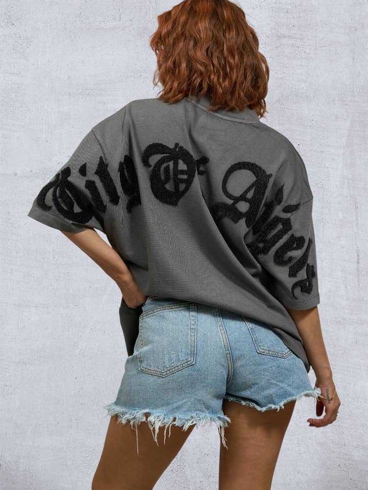 CITY OF ANGELS Black font Women oversized t-shirt for wholesale by Trio Urban