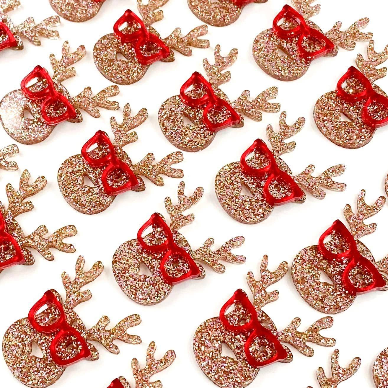 Doohickies - Wholesale Dangle Earrings - 1.5" Nerdy Reindeer Dangles - Christmas Acrylic Earrings1