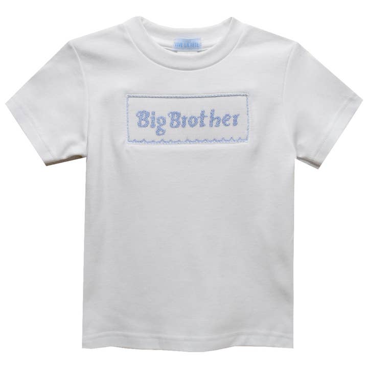 Vive La Fete - Wholesale T-Shirt - Kids - Big Brother Smocked Knit Short Sleeve Boys T-Shirt
