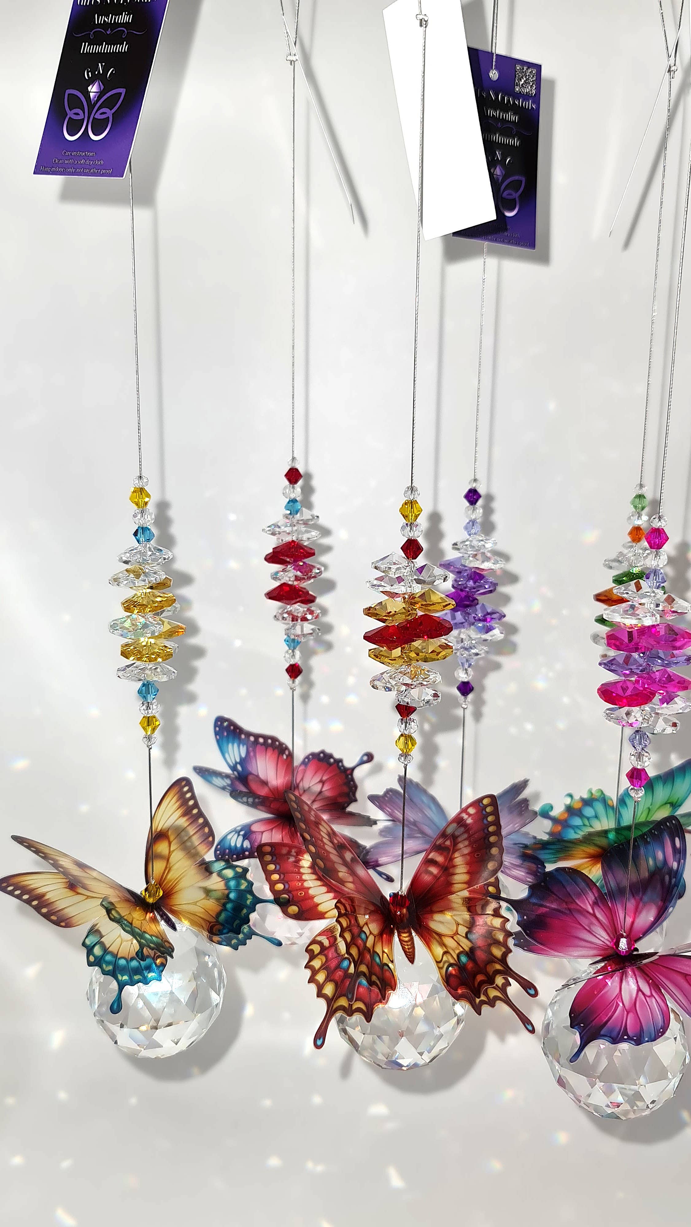 Gifts N Crystals – wholesale Suncatcher – Butterfly Suncatchers- large size BFSC-L6