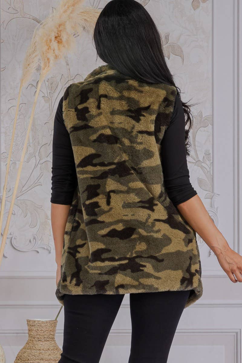 MS0135-1 - Camo Print Fuzzy Vest for wholesale on Faire3