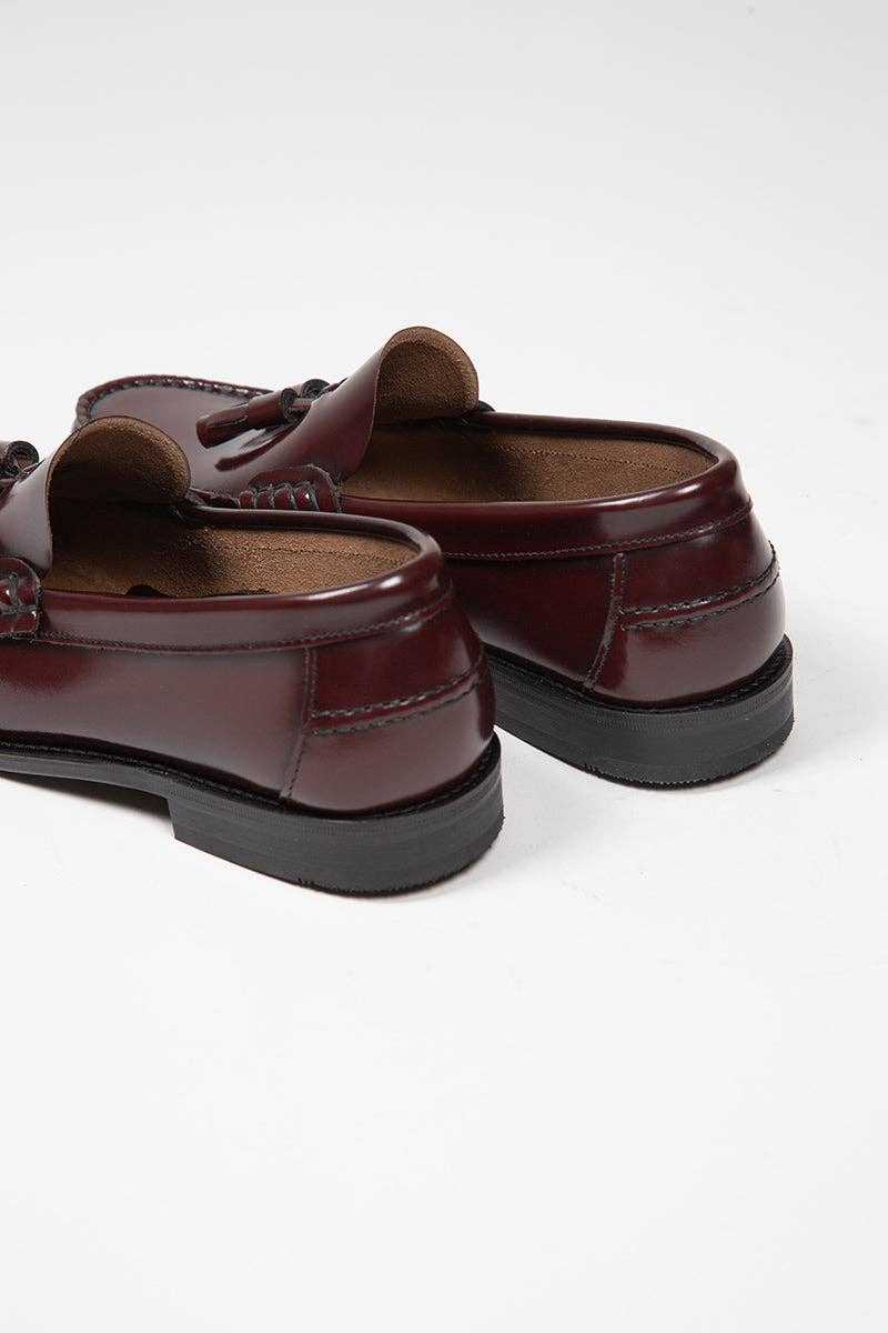 CRUDE Burgundy tasseled loafers for wholesale on Faire3