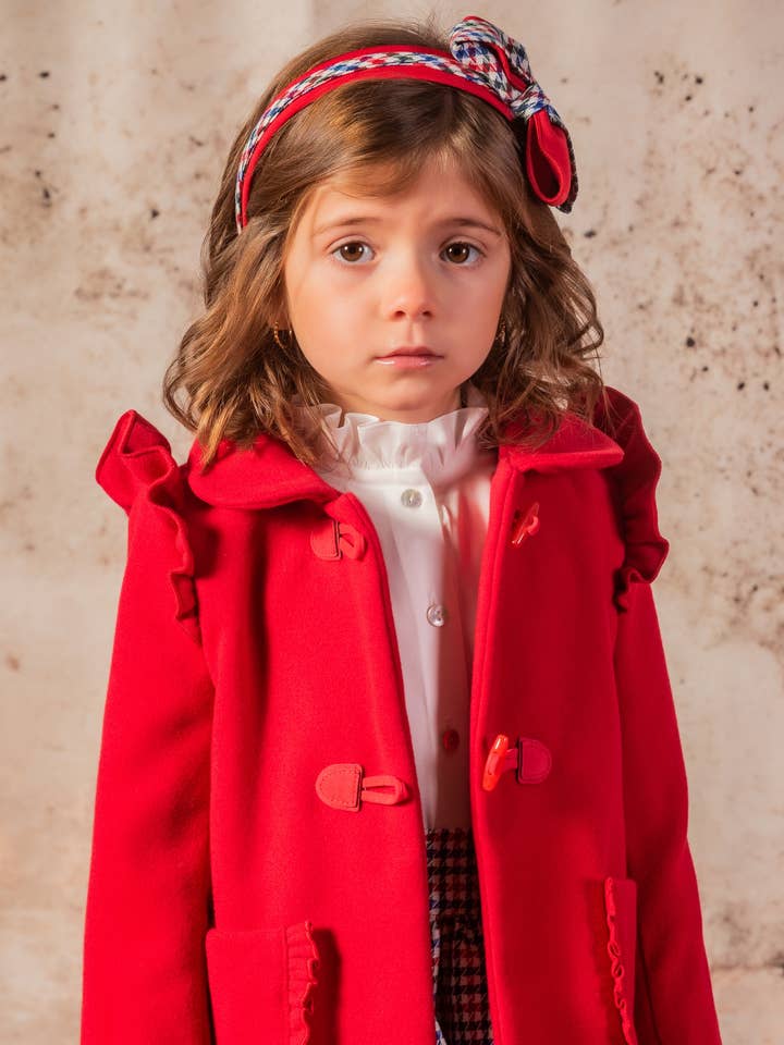 2512706 Roter Mantel aus Mufflon/Mufflon für Mädchen mit Drähten für den Großhandel von BABINE-ROINSAL