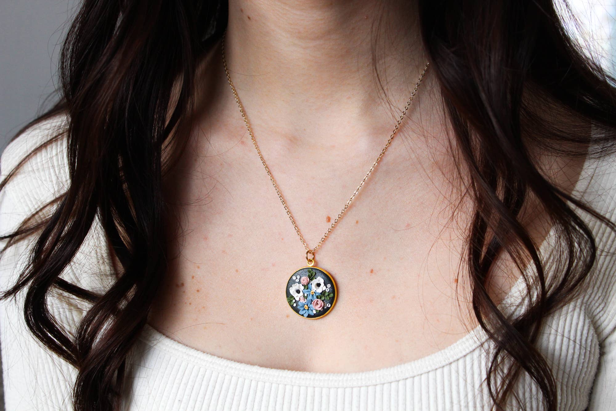 The Watermark Design - Wholesale Pendant/Charm Necklace - Wildflower Bouquet Necklace5
