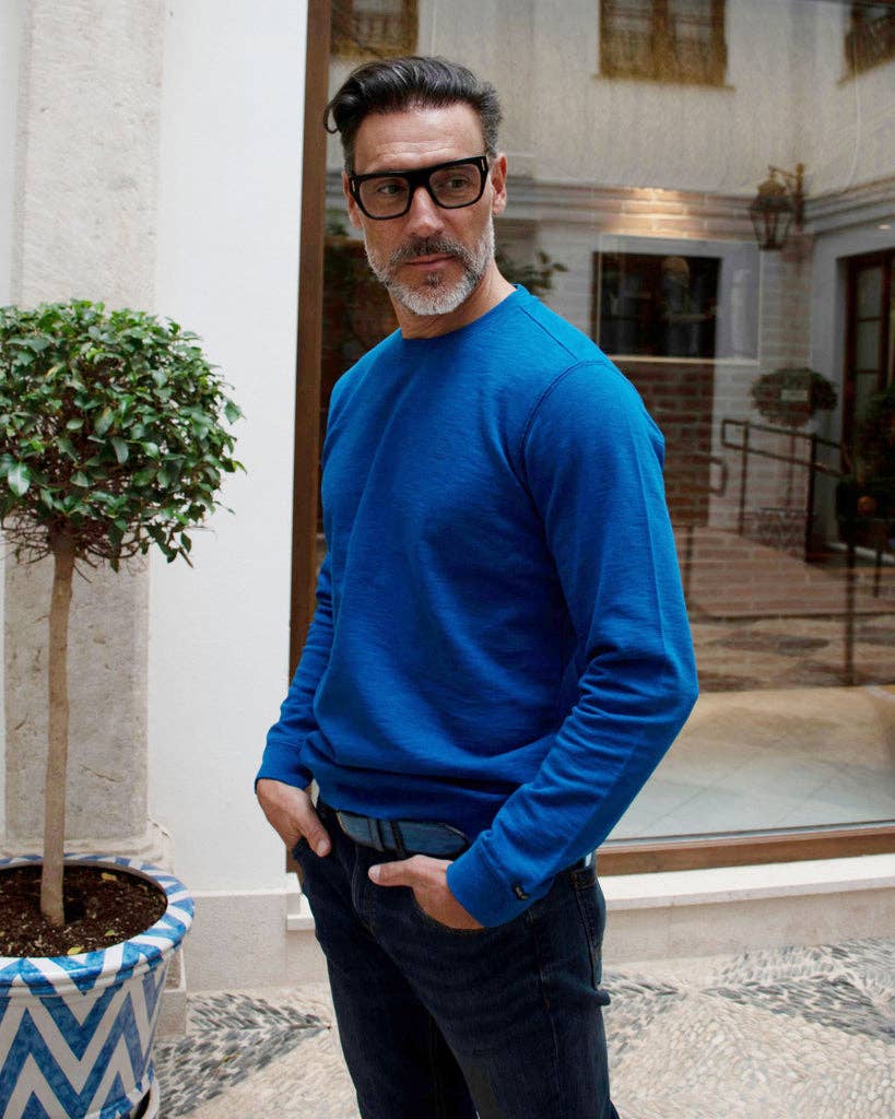 Harrison | Cobalt Blue Casual Crewneck Sweatshirt for wholesale on Faire7