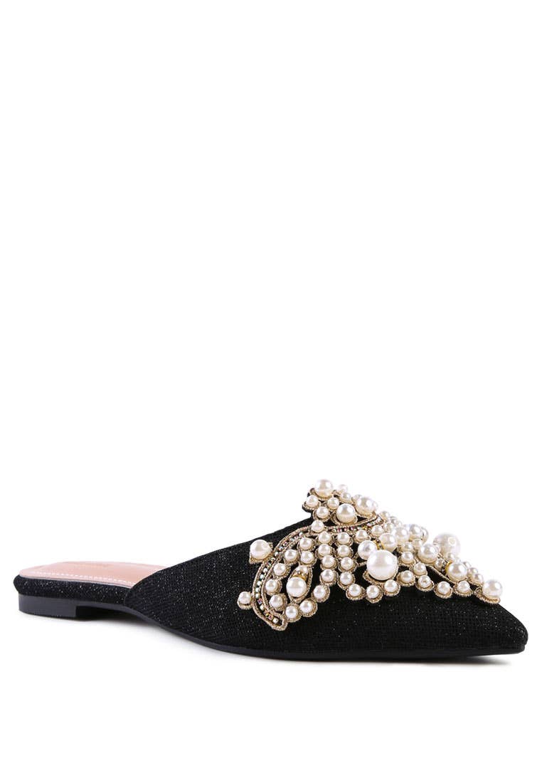 Rag Company - Wholesale Mules - Women's - ASTRE Embellished Delicate Pearl Mules4