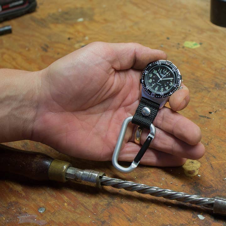 Dakota (Dakota Watch Company) - Wholesale Pocket Watch - Men's - Dakota Aluminum Backpacker Clip – Men’s Pocketwatch, Black3