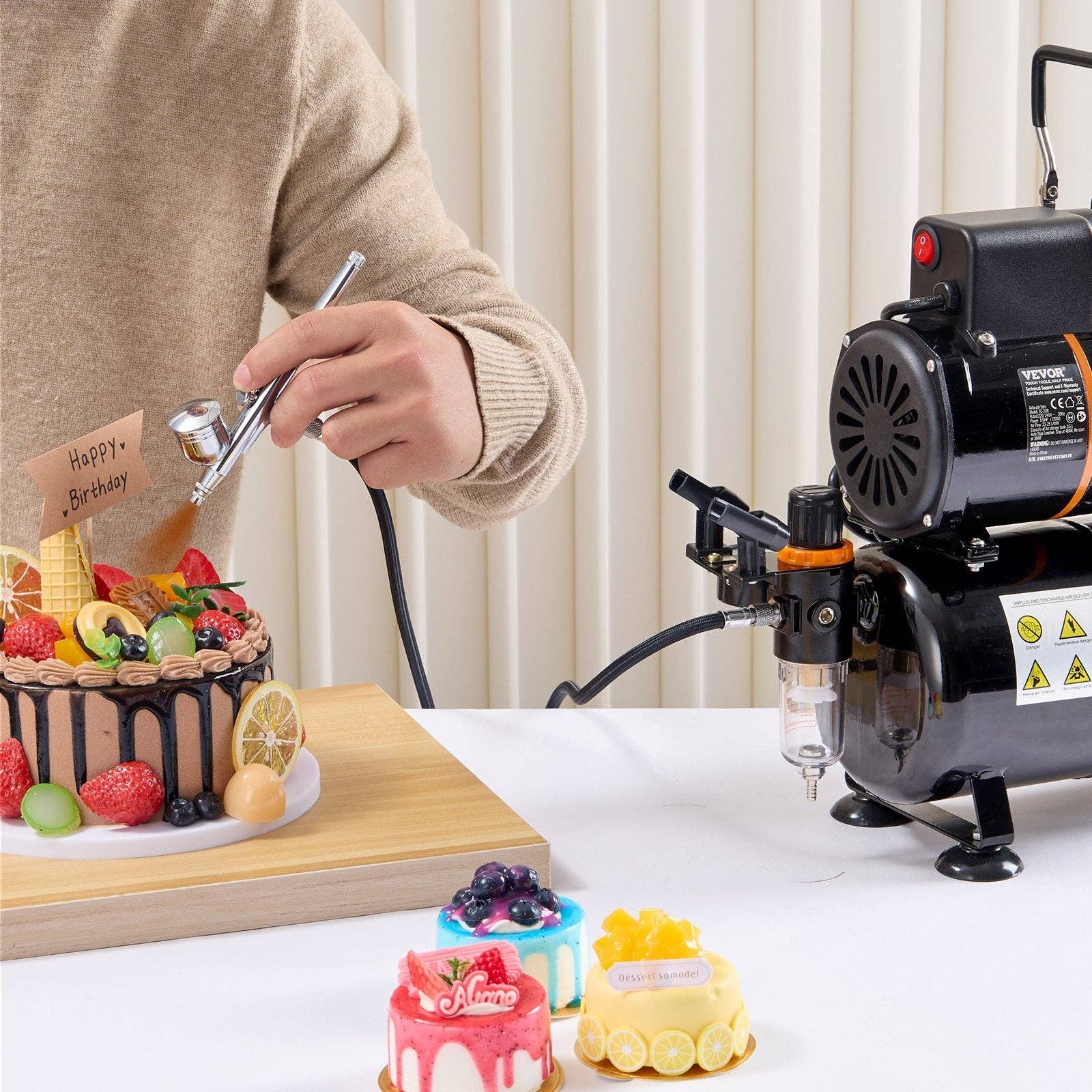 Hard Rock Health Stores - Wholesale Craft Tool - Airbrush Kit, Dual Fan Air Tank Compressor System Kit7