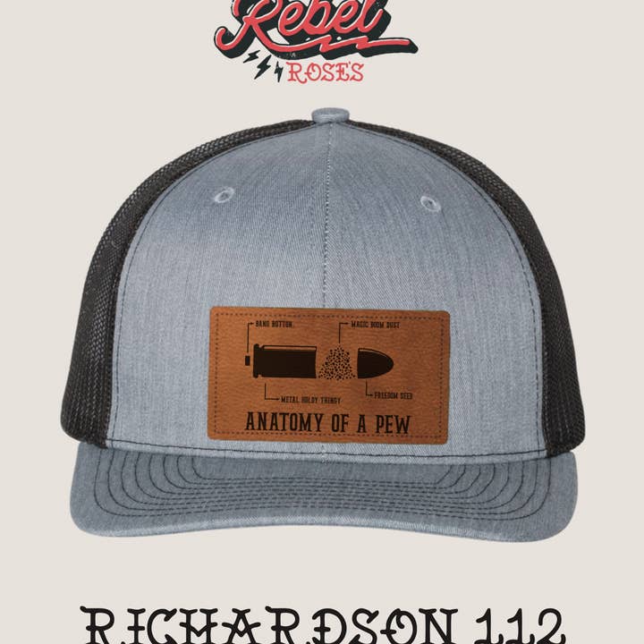 Men’s Richardson trucker hat, funny hat, gun lovers man gift for wholesale by Rebel Roses