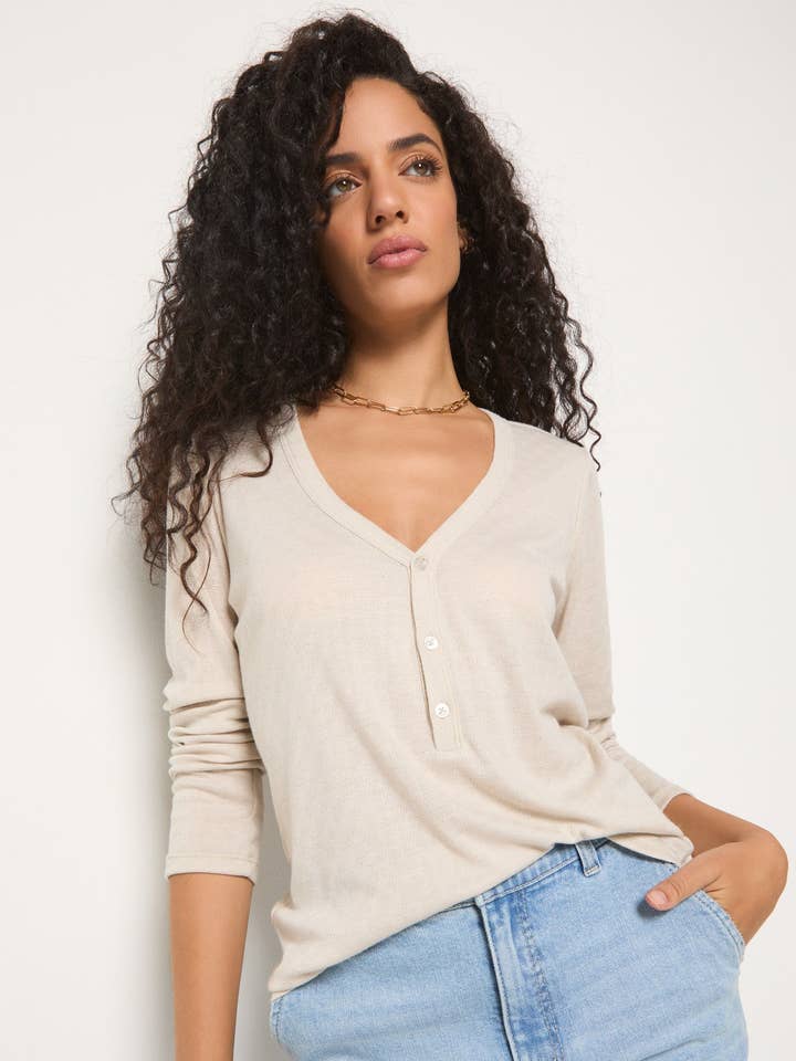 Seventy Eight and Sunny - Wholesale Knit Top - Women's - Vista Pointelle Henley Top
