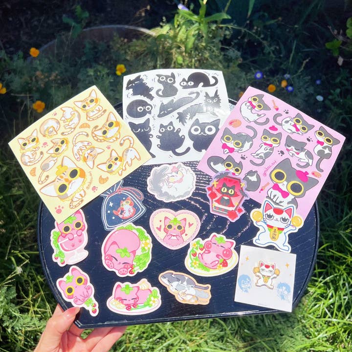 MikouArt - Wholesale Lapel pin/button - Lucky Cat holding balls Enamel Pin | "Granny" Anime Inspired | Mikou Art3