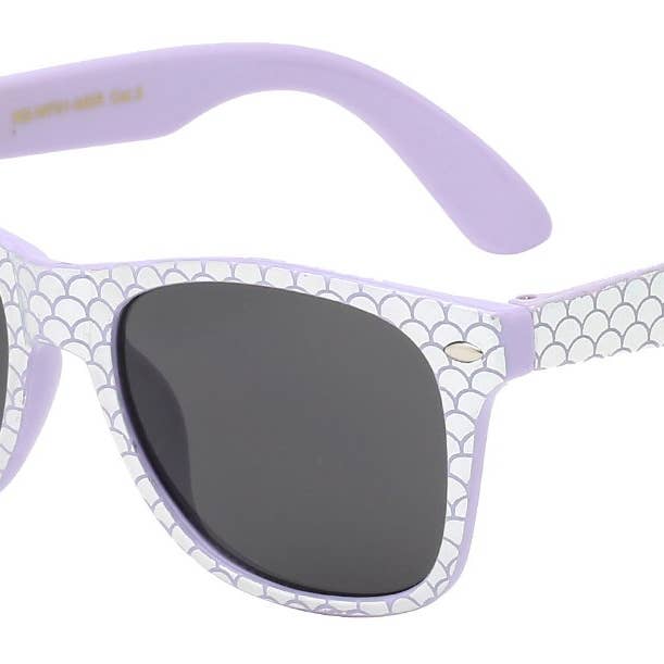 Unisex mermaid fish scale printed sunglasses for juniors for wholesale by Luna Sunglasses