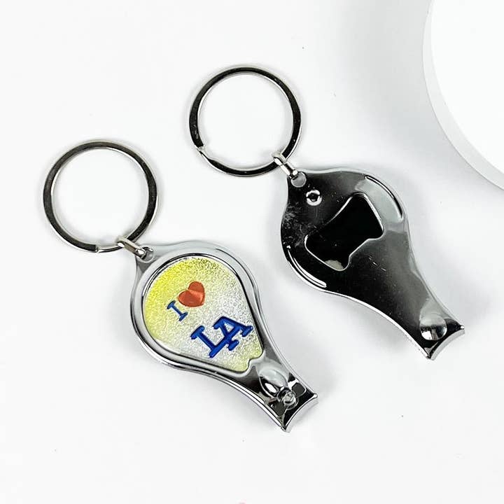 TEARDROP SHAPED I LOVE LA NAIL CUTTER WITH OPENER
for wholesale by JHP Collection