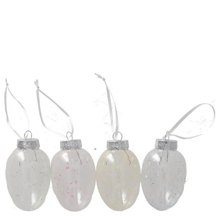 Glass Egg Jack for Hanging, 4 Colors, H6cm, Yellow/Green for wholesale by Vosteen