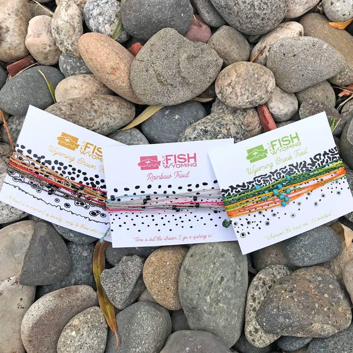 Fly Fish Wyoming - Wholesale Woven/Braided Bracelet - Wyoming Brook Trout Pattern Bracelet2