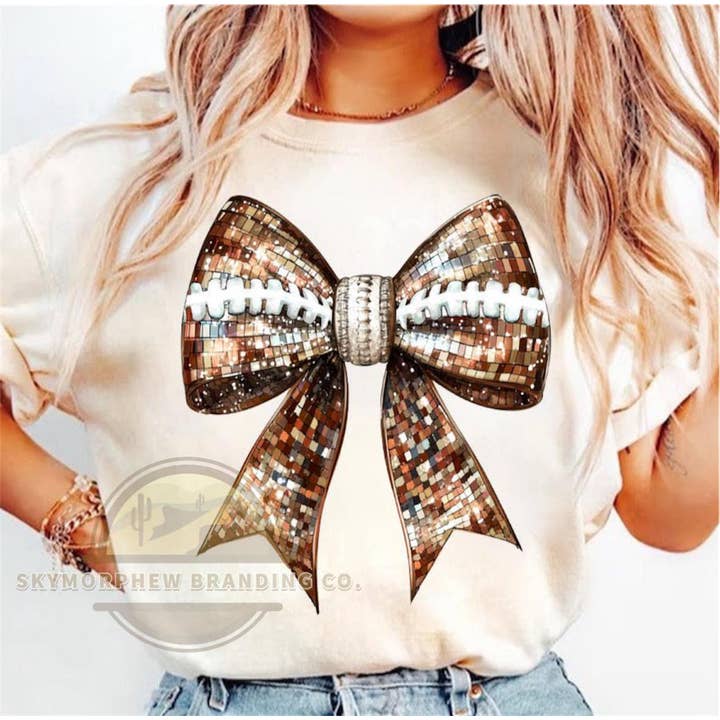 Blingy Football Bow for wholesale by Skymorphew Branding Co