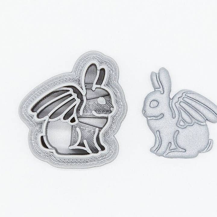 Fairy Bunny Rabbit Printed Polymer Clay Cookie Cutter for wholesale by Juno 3D