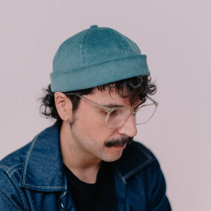 Nuevemi - Wholesale Newsboy/Schoolboy Hat - Women's - Turquoise Corduroy Docker Hat1