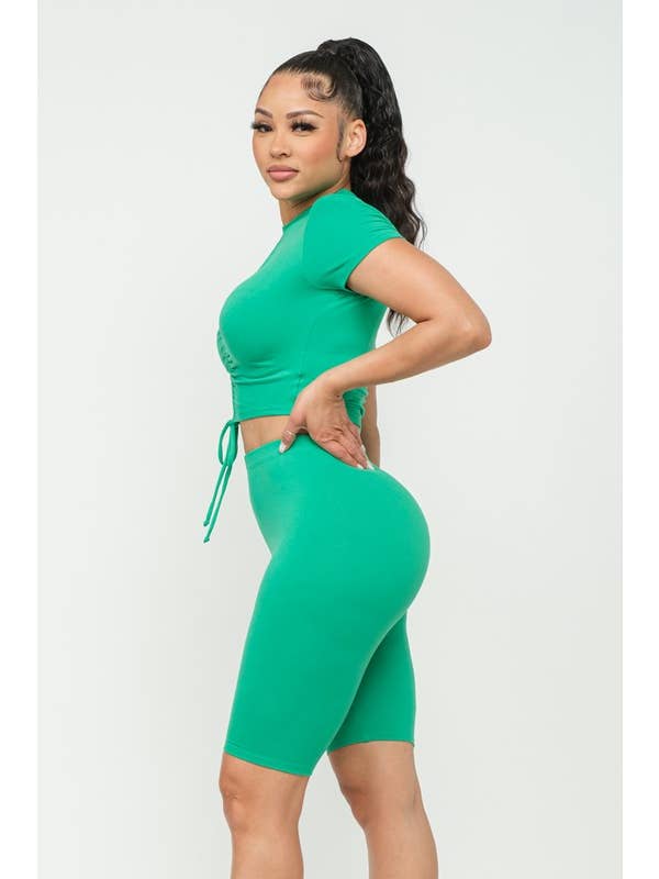 Boswell - Wholesale Lounge Set - Women's - Solid Biker Short Set1