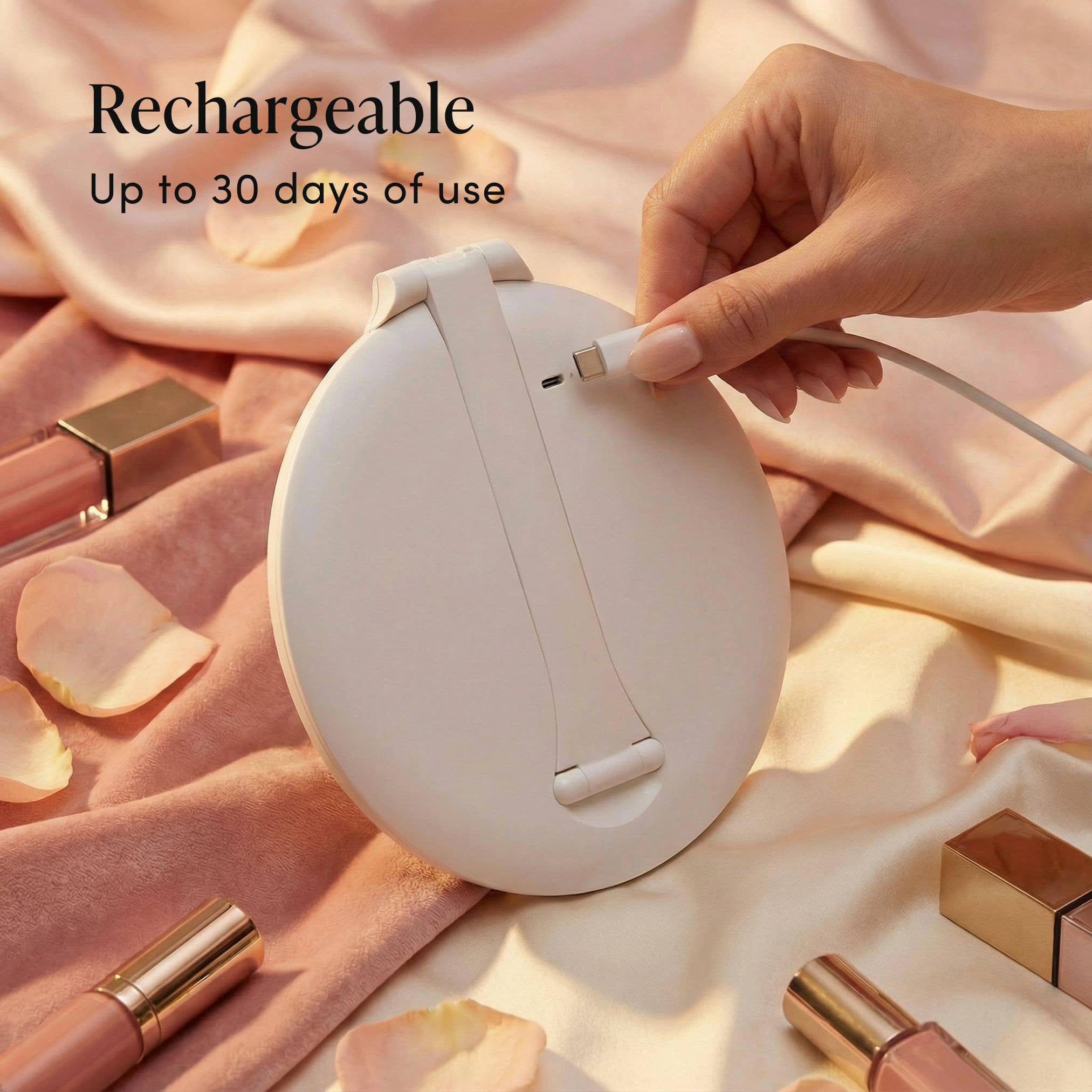 Fancii - Wholesale Compact Mirror - Abigail Rechargeable Travel Mirror with Light4