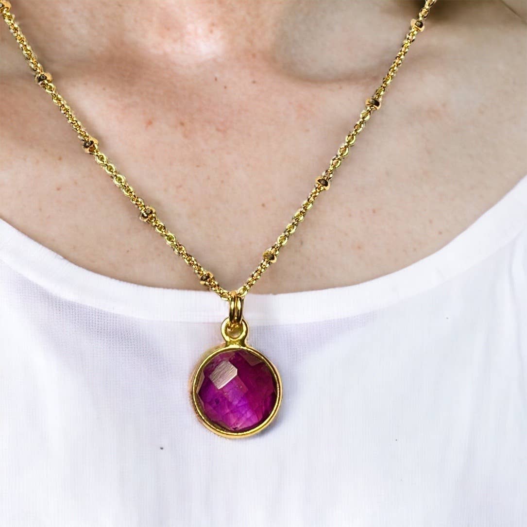 TOURMALYN - Wholesale Pendant/Charm Necklace - Gold plated amethyst pendant10