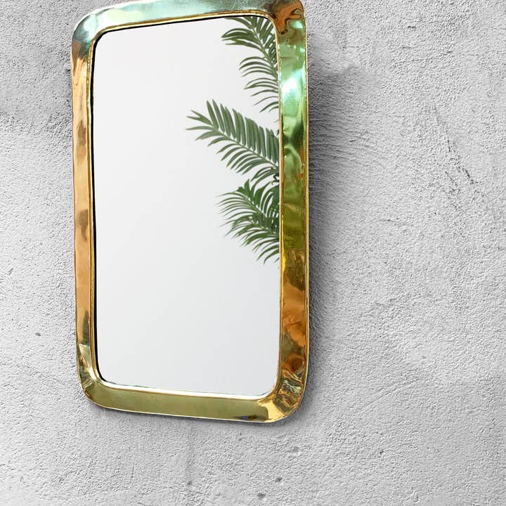 Palmeraies - Wholesale Wall Mirror - Handmade Rectangle Mirrors - Gold Brass Frame Mirror1