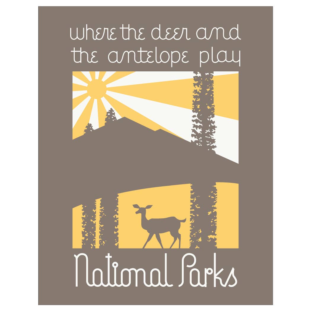 Fridgedoor - Wholesale Everyday Greeting Card - 5'' x 7'' National Parks Where Deer & Antelope Play Card0