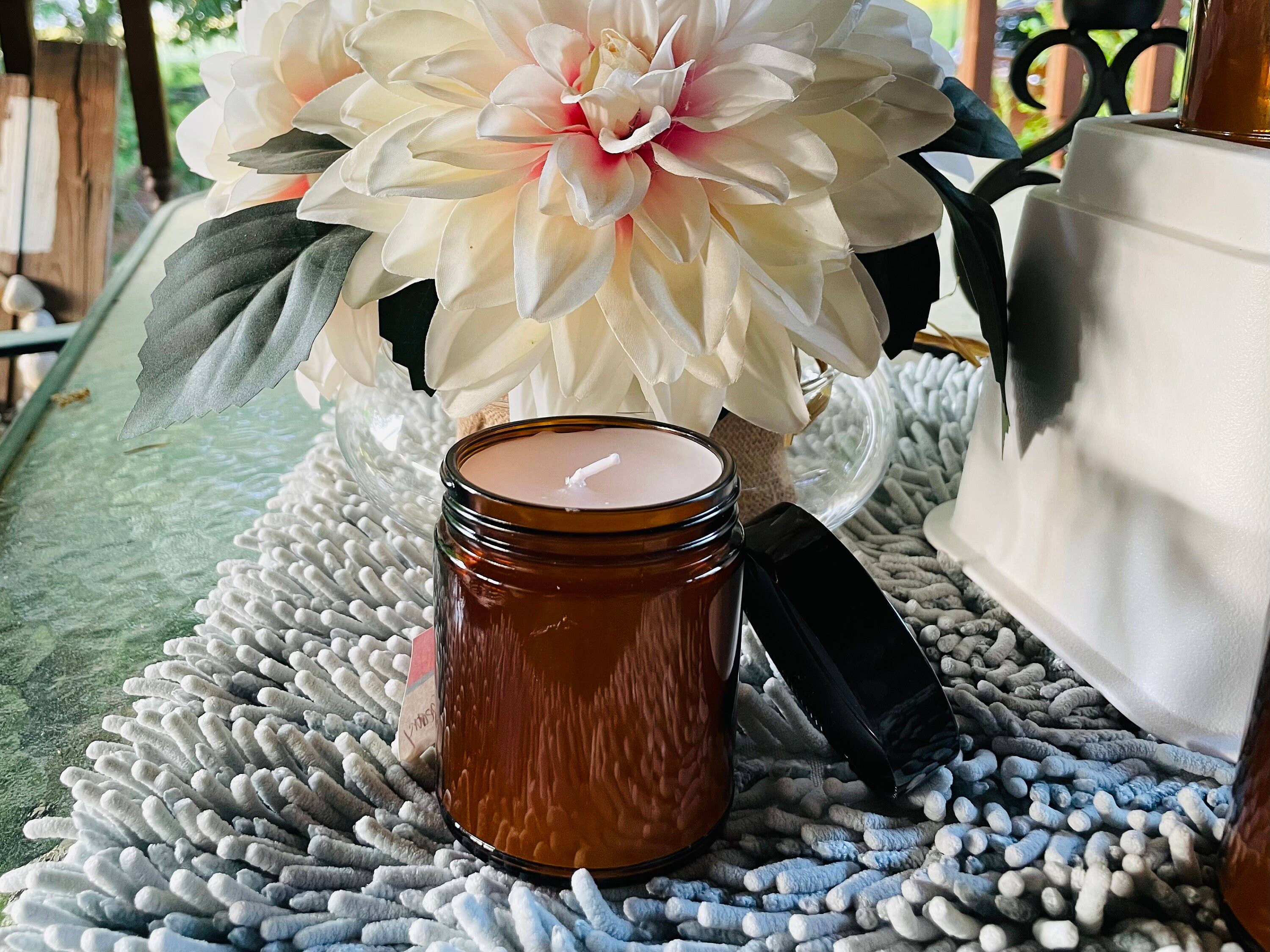 LuvinbyJessica.etsy.com - Wholesale Jar/Filled Candle - Personalized Candles Scented Candle Amber Glass Jars2