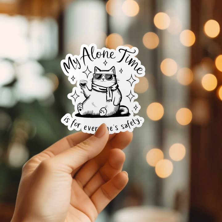 Autocollant Vinyle Drôle Mon Temps Seul pour la vente par Mystical Monkey Toes