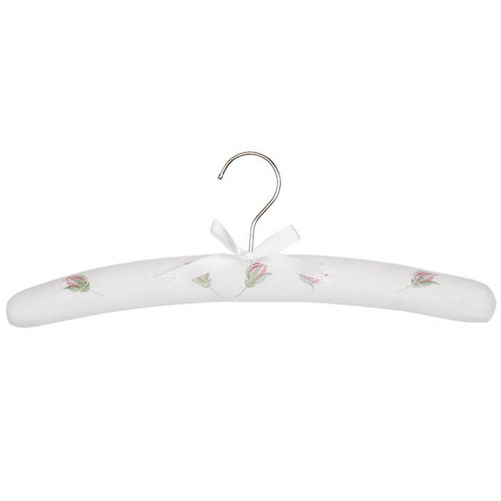 Set/2 17" Kleiderbügel - Rosa Rosenknospe für den Großhandel von Victoria Linen Australia