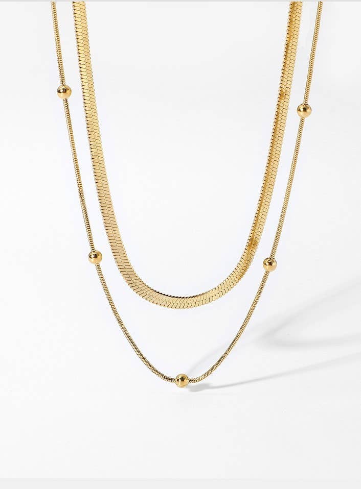 Gold STAINLESS STEEL WATERPROOF TARNISH FREE NECKLACE | 40NK320 for wholesale on Faire2